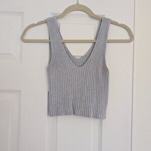 Purple knit crop top